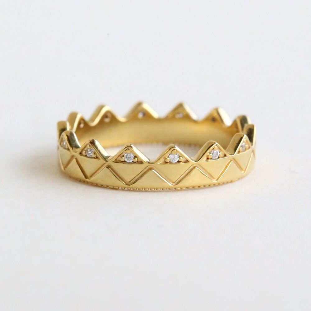 18k Gold Plated Pandora SHINE Exotic Crown Ring